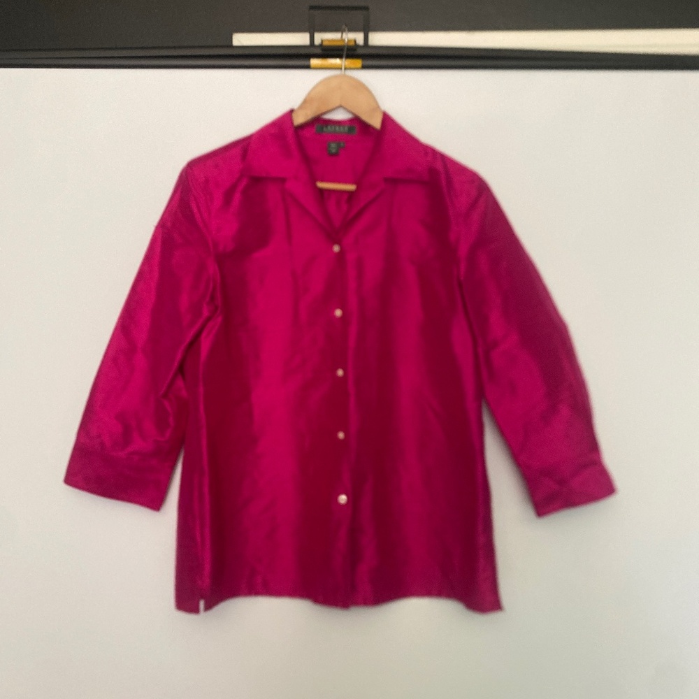 Lauren Ralph Lauren 12 Silk Button Top